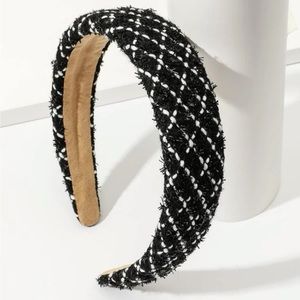 New ✨ Luxe Black & White Sophisticated Tweed Boutique Statement Headband